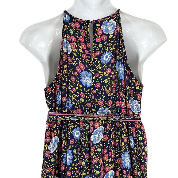 Hehull Womens 2X Floral Maxi Crochet Halter Dress Pockets Bohemian Bloomcore - Picture 9 of 16